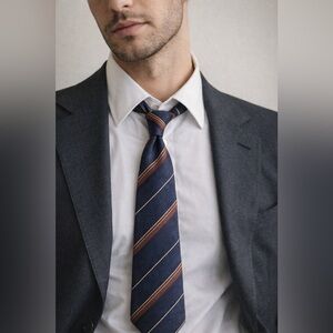 Vintage Christian Dior Monsieur Tie Navy Striped Designer France Classic Mens